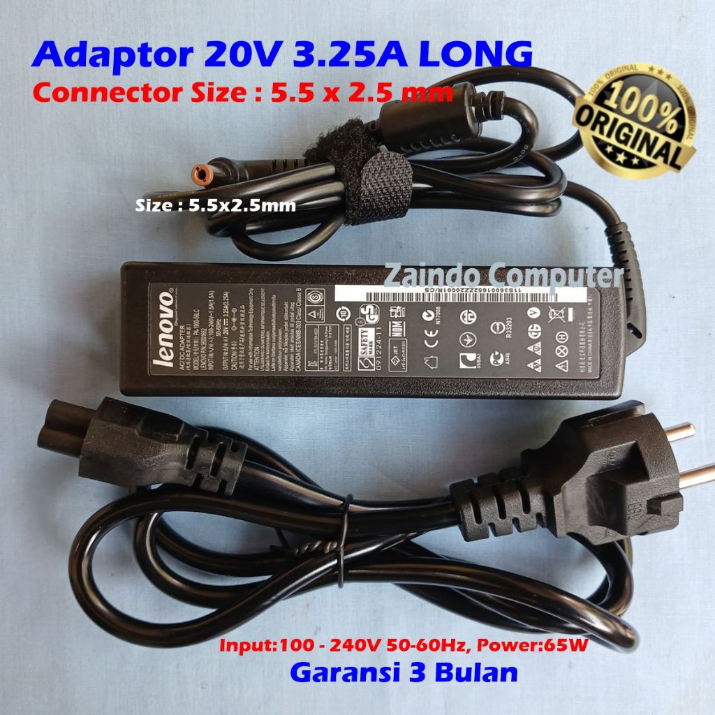 ADAPTOR LENOVOOO LONG V470 V570 U300 U300E U300S U310 U400 U410 U510 Z470 Z570 Z575 Z380 Z480 Z485 Z