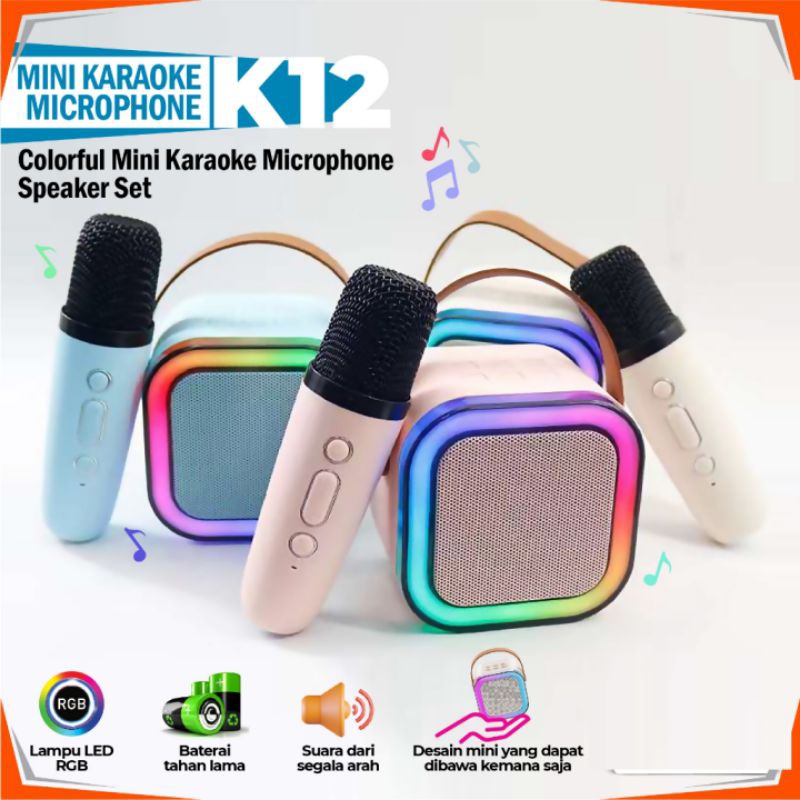 SPEAKER BLUETOOTH KARAOKE MIC WIRELESS 2 MIC