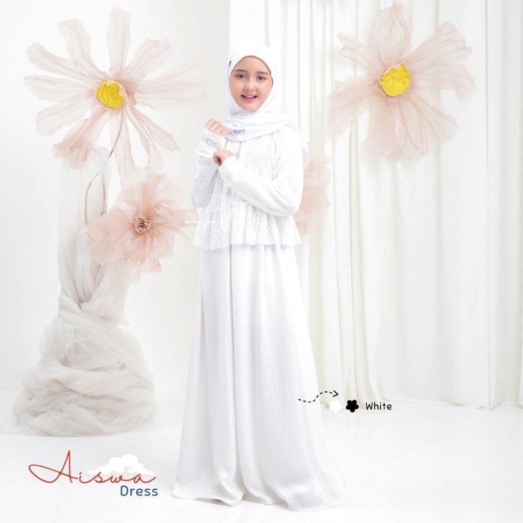 SUKAHIJAB - Aiswa Dress Anak Remaja Bahan Adem Gamis Kids Terbaru