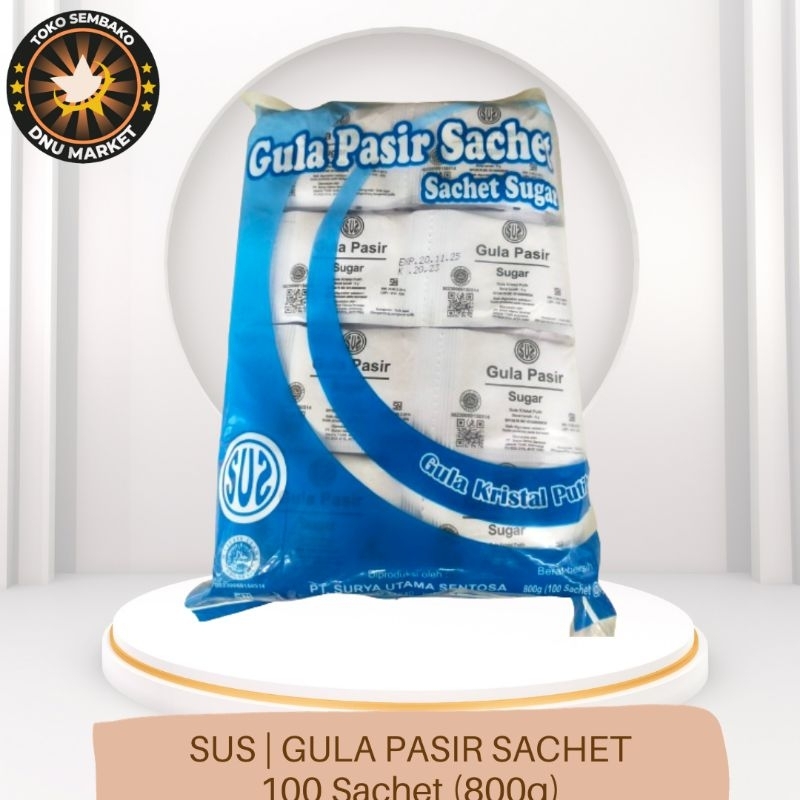 

SUS | GULA PASIR SACHET | 100 SACHET (800 Gram)