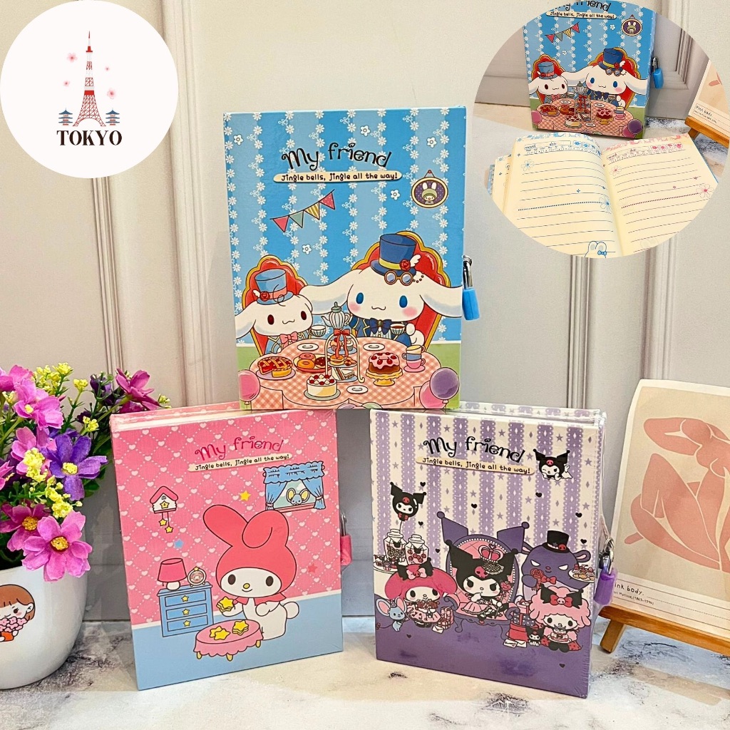 

Buku Diary Gembok Kunci Sanrio Kuromi Cinnamoroll Melody Stationary