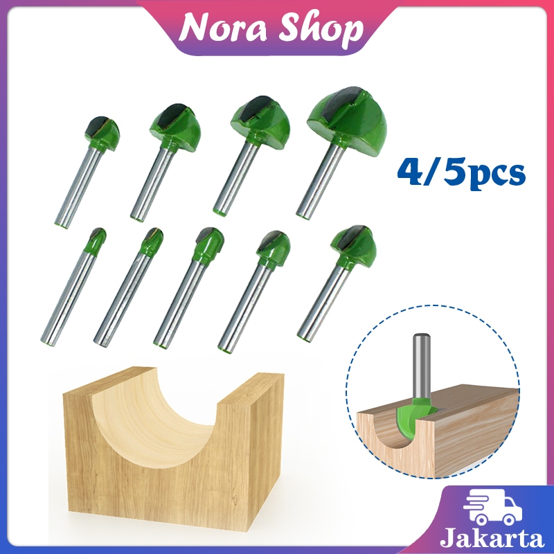 AT Mata Profil Set Mata Profil Kayu 6 Mm Nose Cove Bits Mata Profil Router Round Bottom