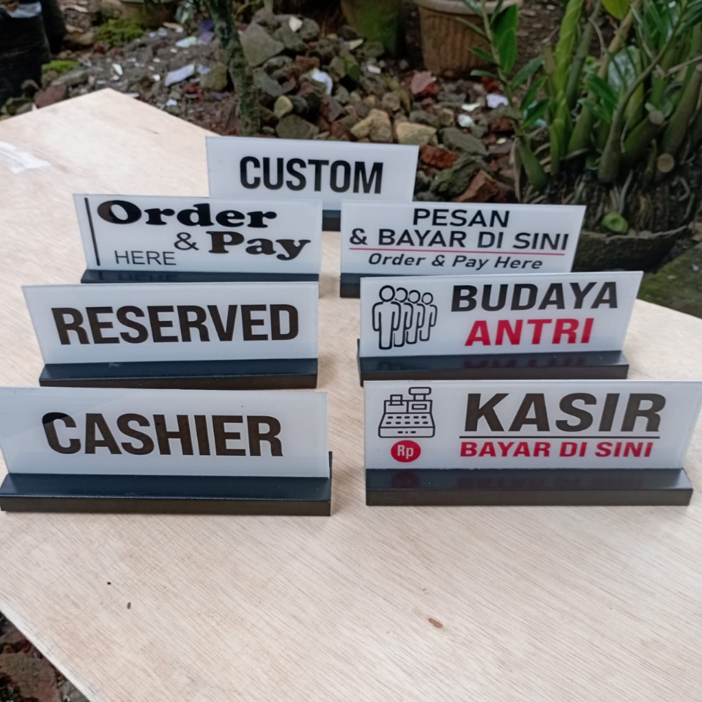 

Akrilik Kasir, Budaya Antri | Reserved, Cashier, order & Pay Here, Kasir, Budaya Antri | + Stand
