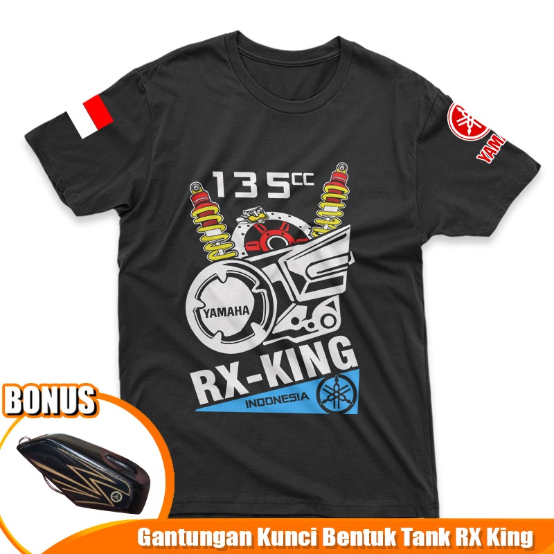 Gazken Kaos RX KING INDONESIA BONUS Ganci Tank Keren Baju Motor Yamaha Indonesia Jadul Klasik