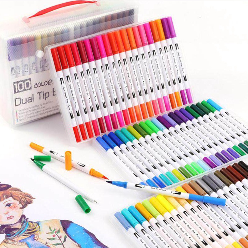

FLASH SALE Slayershop Dual Tip Pulpen Sikat 244861Warna Sketsa Menggambar Manga Dual Head spidol Warna Air Pena untuk Menggambar Animasi Mewarnai Books Desain Perlengkapan Seni buruan