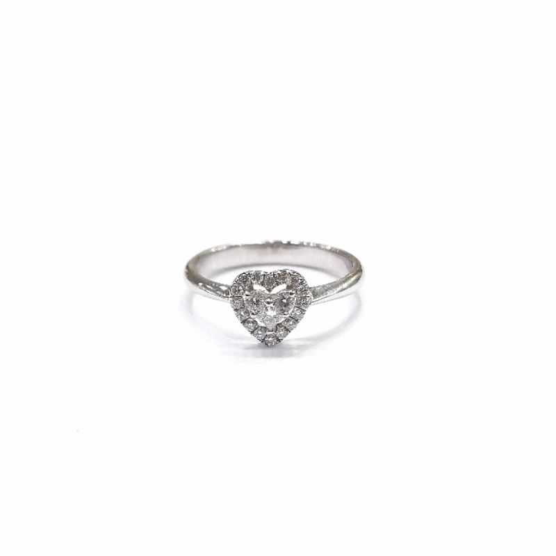 Cincin Berlian Diamond Asli Simple Bentuk Hati (DR 1757)