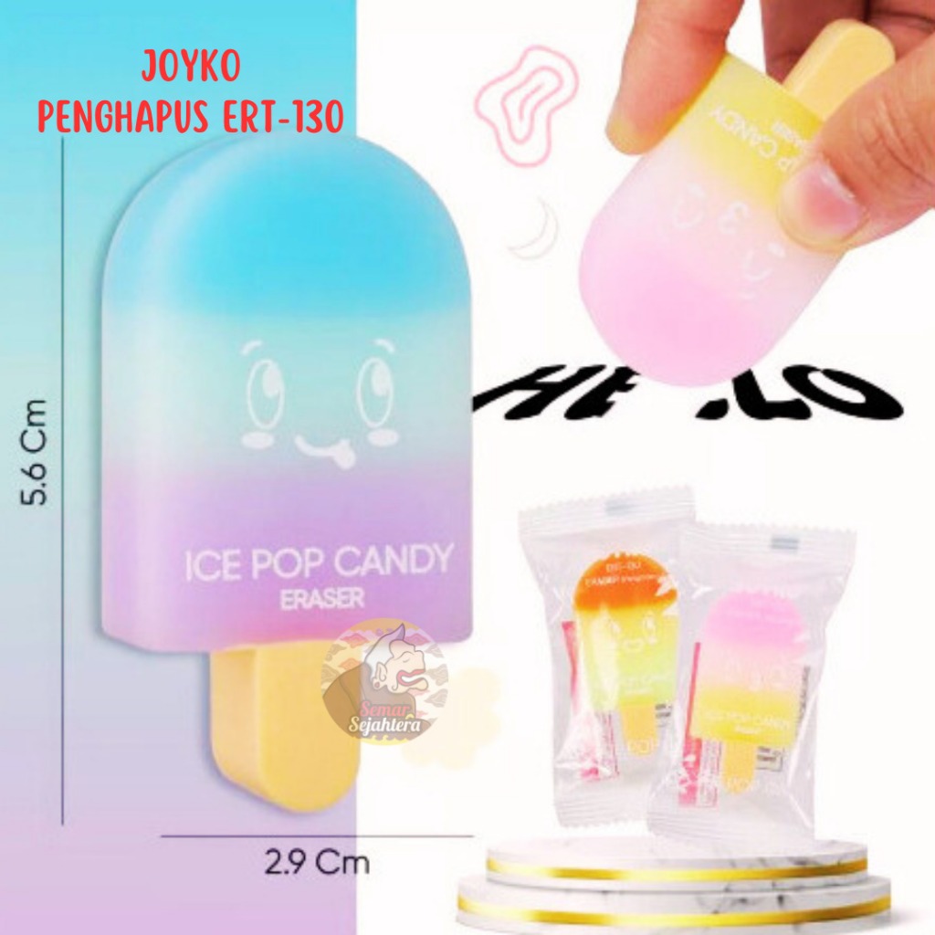 

[PCS] PENGHAPUS / ERASER JOYKO ICE POP CANDY ERT-130 PASTEL COLOUR