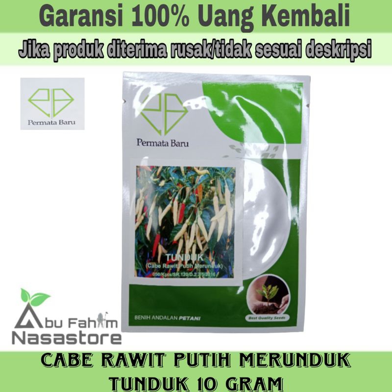 BIBIT/BENIH CABE RAWIT PUTIH MERUNDUK "TUNDUK" 10 GRAM/PERMATA BARU 10 GRAM