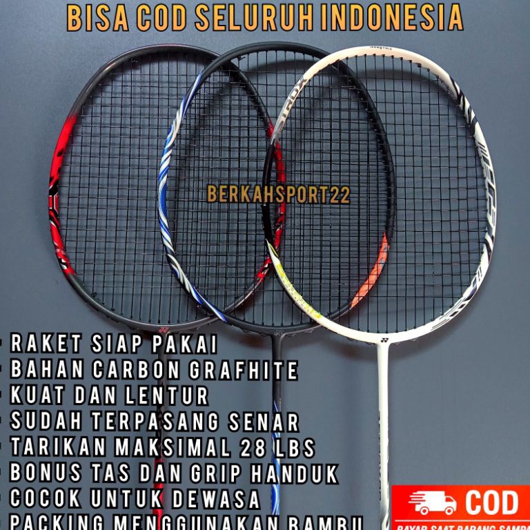 Raket Badminton Carbonex Raket Bulutangkis import free Tas dan grif