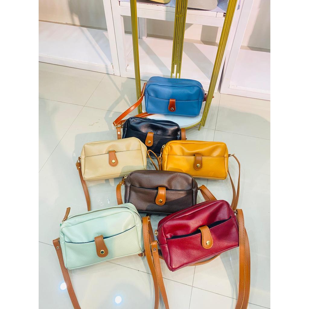 TAS KULIT WANITA MODEL SLEMPANG KANCING TENGAH -TOKO SYAGITA KULIT ASLI GARUT