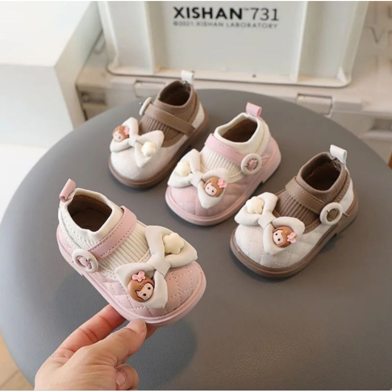 sepatu Prewalker anak bayi cewek import premium model korea cantik lucu - sepatu boots anak bayi bal