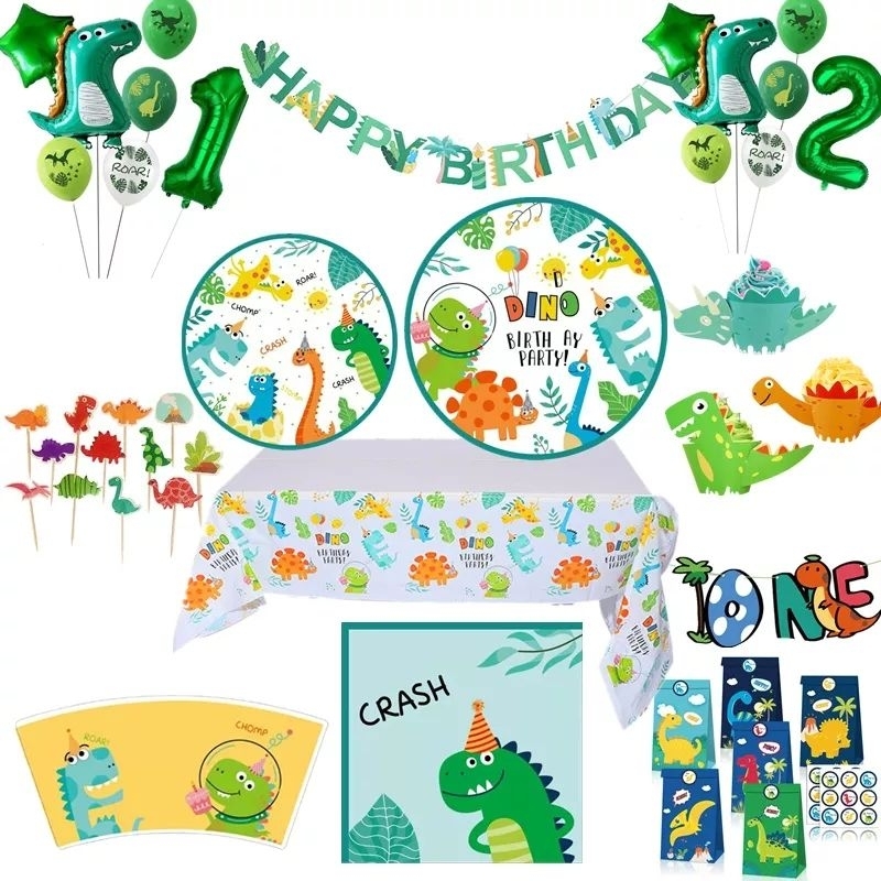 DINOSAURUS Paket perlengkapan dekorasi pesta ulang tahun birthday decoration perlengkapan ultah anak
