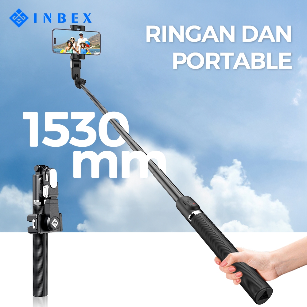 INBEX M1/M2 Gimbal Stabilizer Handphone AI Face Tracking No need APP 153cm Tongsis tripod multifunctional Stabilizer-6