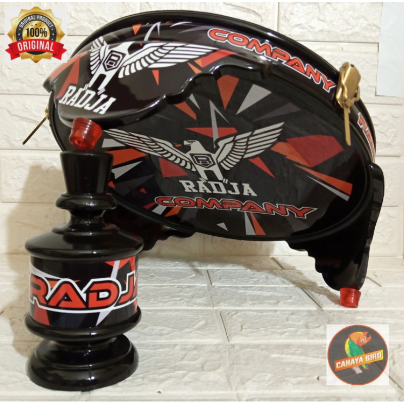 Tebok kandang burung Lovebird PVC motif Radja company