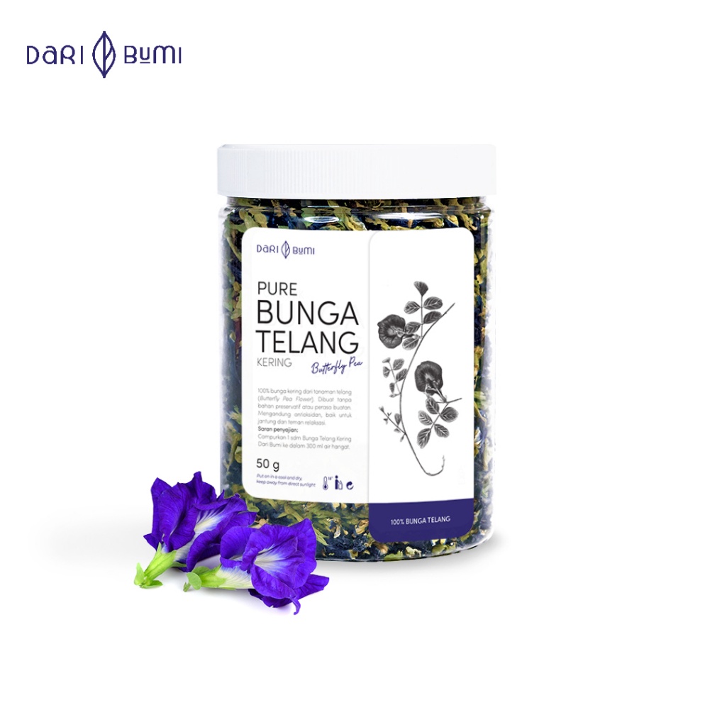 

fzzr 79 Dari Bumi Teh Bunga Telang Kering Butterfly Pea Teh Herbal AHD