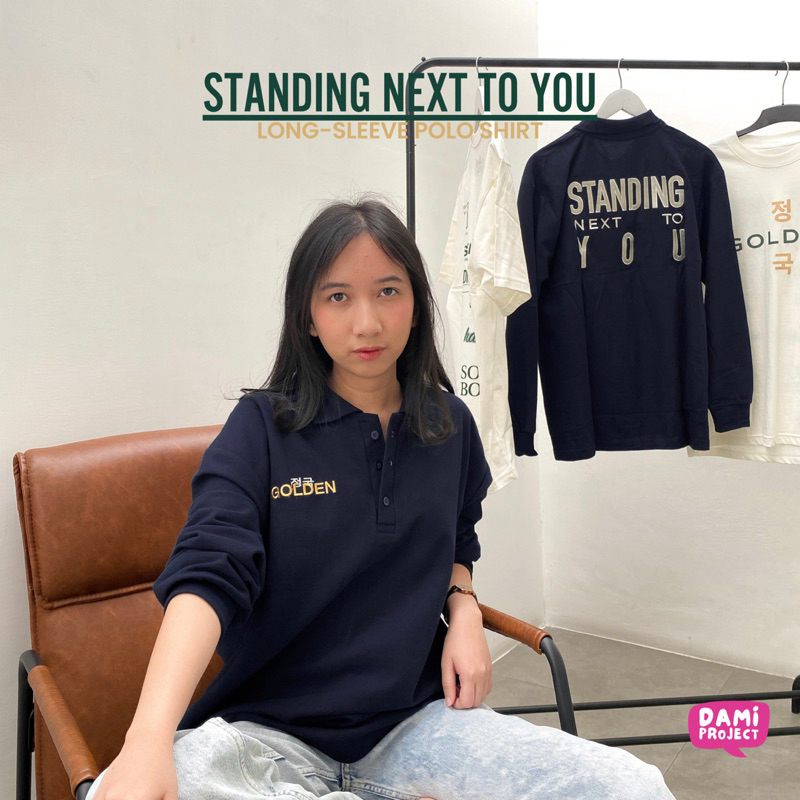 Standing Next To You Polo Shirt | Long Sleeve T-Shirt Polo Shirt | Jungkook Golden BTS Fanmade KPOP 