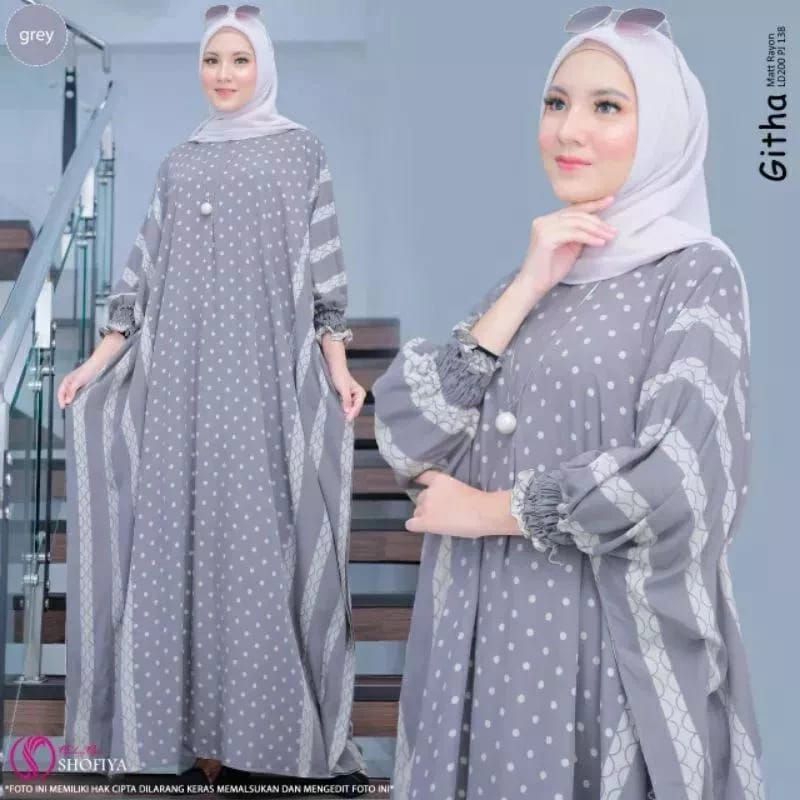 Daster Kaftan Jumbo Terbaru 2024 Premium Daster Kaftan Kekinian Lengan Panjang