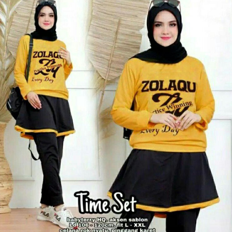 Stok Banyak Stelan Rok Celana Olahraga  Stelan rok Senam Sporty St time Stelan olahraga celana rok S