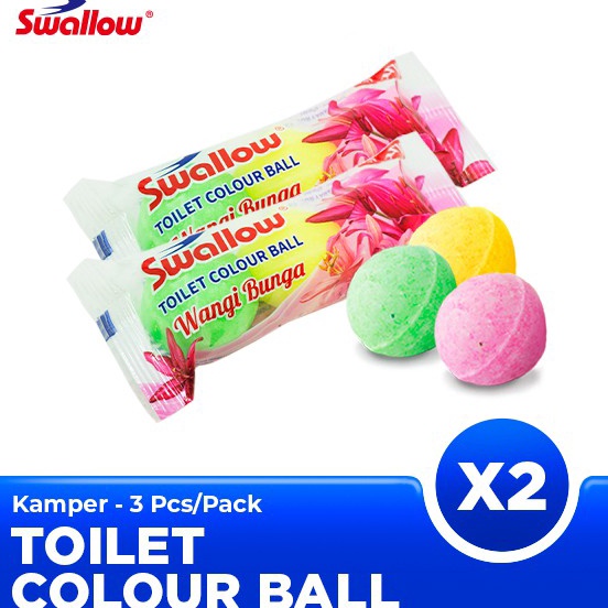 Grosir Twin Pack Swallow Kamper Toilet Colour Ball 3 pcs  Wangi Bunga