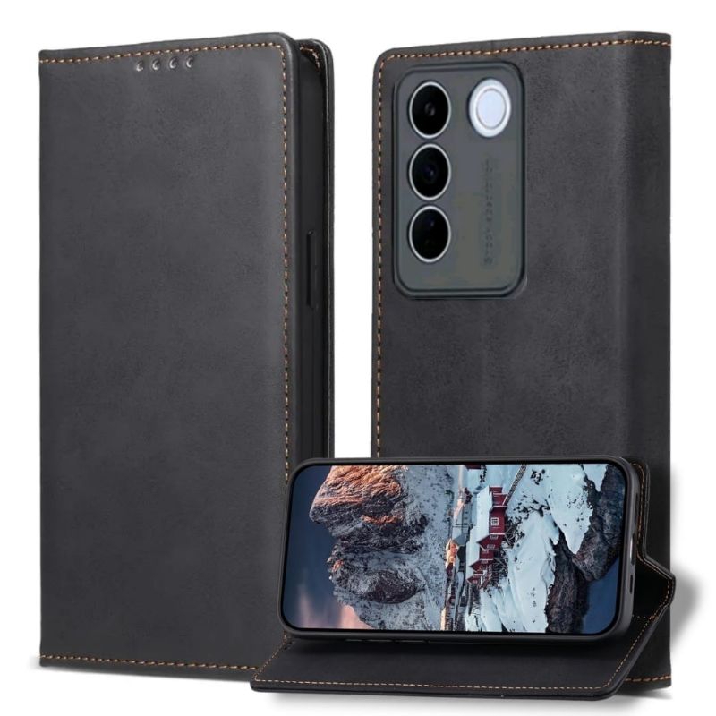 Vivo v27 5G Vivo v27e Flip Case Dompet Kulit Leather Premium Cover Casing