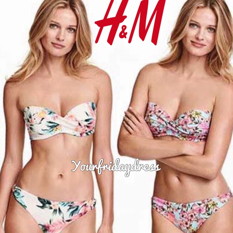 Terbaru Matching HM Bandeau Balconette Wired Bikini Bra Top Padded Busa Tebal Push Up Atasan Baju Be