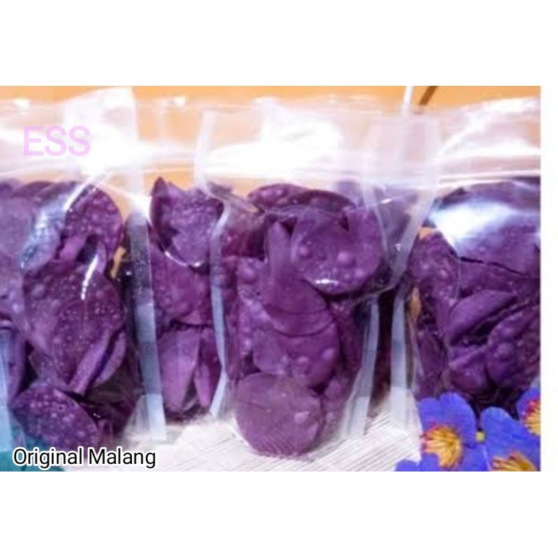 Camilan Keluarga Kripik ESS Ungu Blueberry Renyah Gurih Mantab
