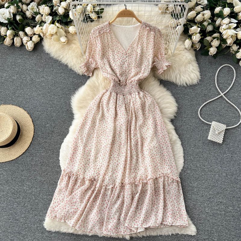 Ferla Dress Sifon Motif Bunga Dress Korea