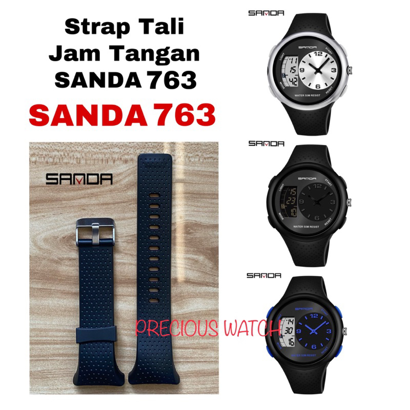 Strap Tali Rubber Jam Tangan SANDA 763 sanda 763 strap rubber sanda763