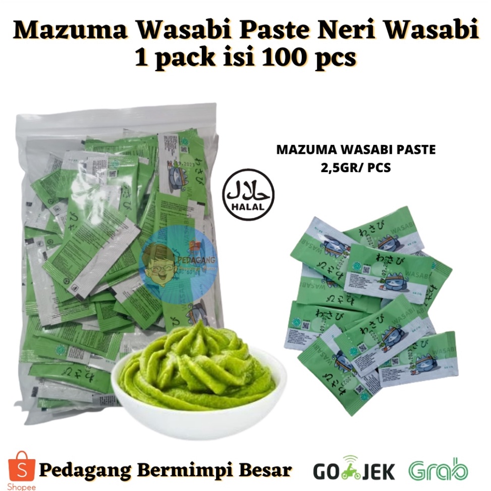 

dbkz 97 Mazuma Wasabi Paste Neri Wasabi 1 pack isi 1 pcs Wasabi Sachetan 1 pack isi 1 Wasabi HALAL MUI WASABI WV