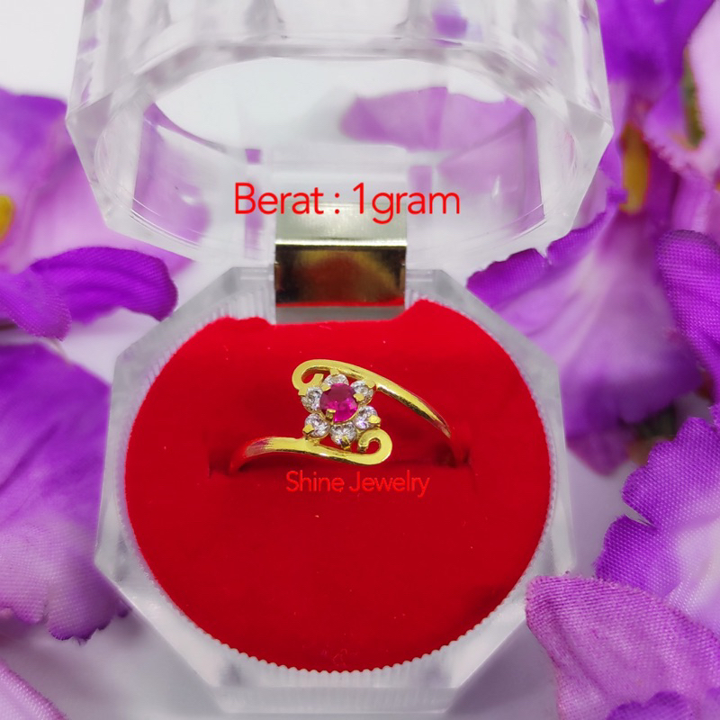 cincin bunga 1 gram emas muda