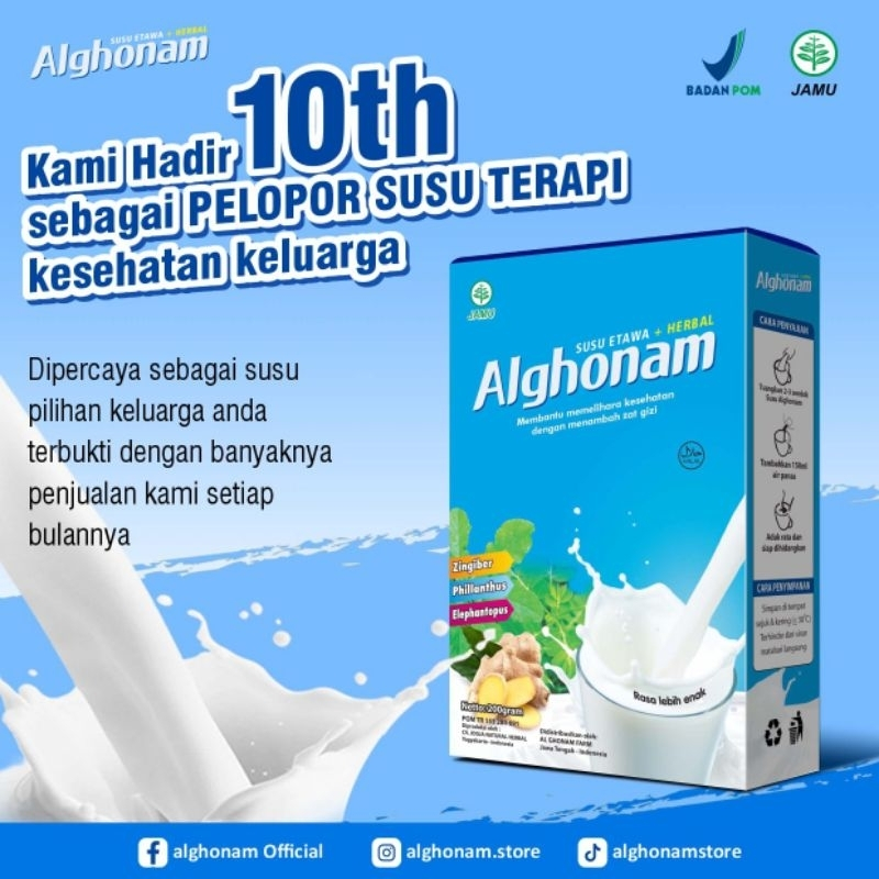 

Alghonam Susu kambing Etawa plus Herbal merk Al ghonam etawa