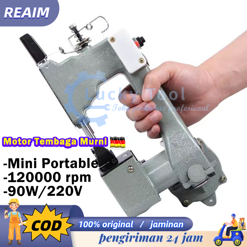 Reaim Mesin Jahit Karung Portable Portable Bag Closer Orinal Mesin Jahit Karung Beras Geotextile