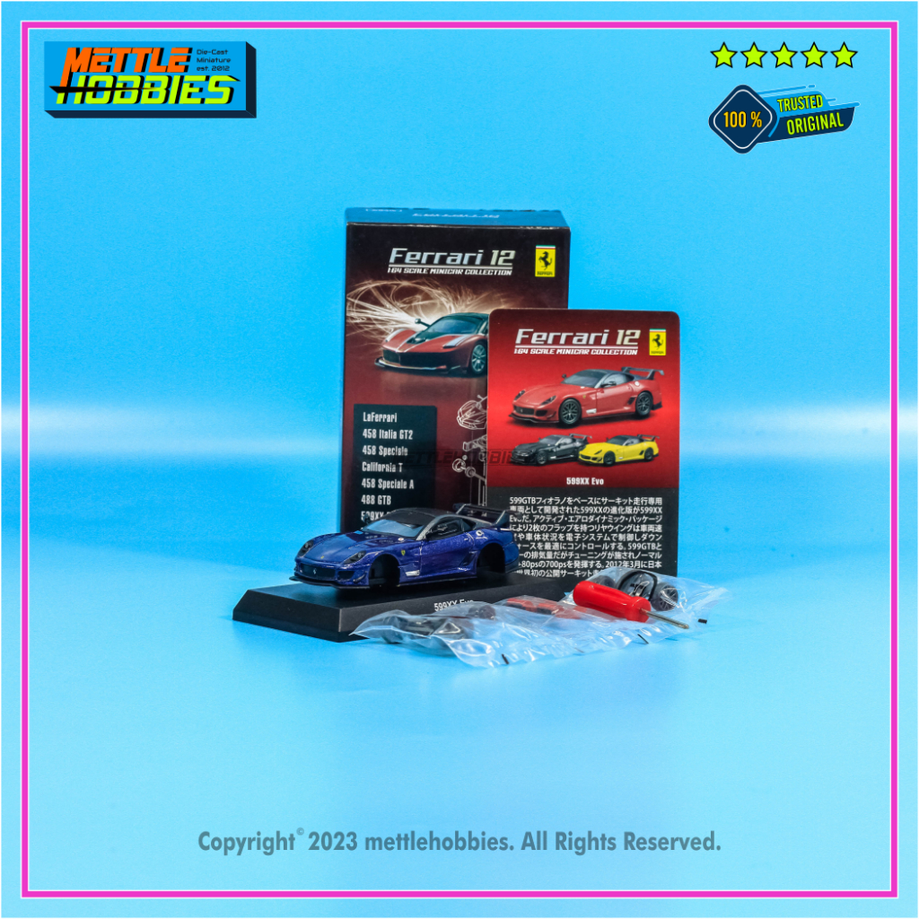 Kyosho Ferrari 599XX Evoluzione Diecast Miniatur Replika Mobil Evo 1:64