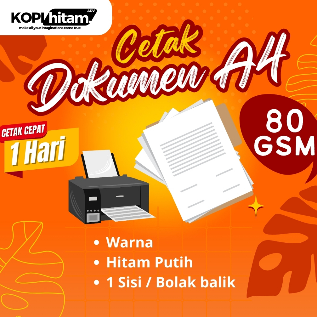 

PRINT / CETAK Dokumen A4 80 gsm 1 HARI JADI