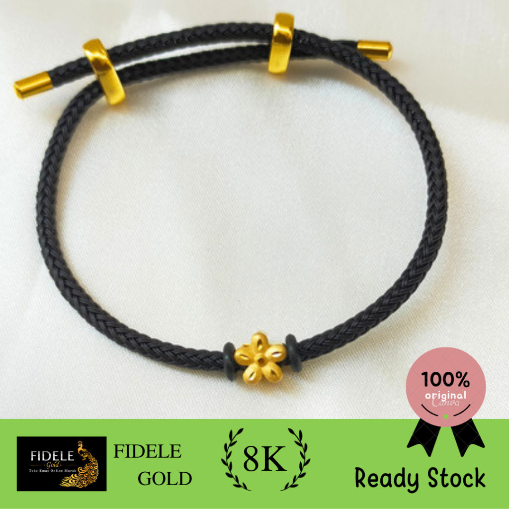 Gelang Charm Bunga Gelang Charm Emas Asli Kadar Muda 375