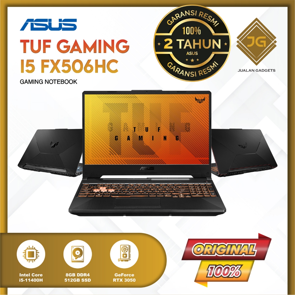 Laptop Gaming Asus Tuf FX506HC | CORE i5 - 11400H 15.6 Inch | RTX 3050 8GB 512GB | Garansi Resmi