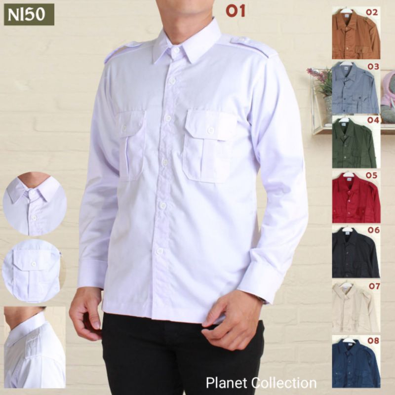 Baju Putih PNS Pria Baju PDH Putih Kemeja PDH Putih Lengan Panjang