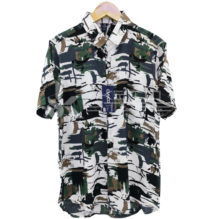 kemeja bahan rayon/ kemeja motif abstrak