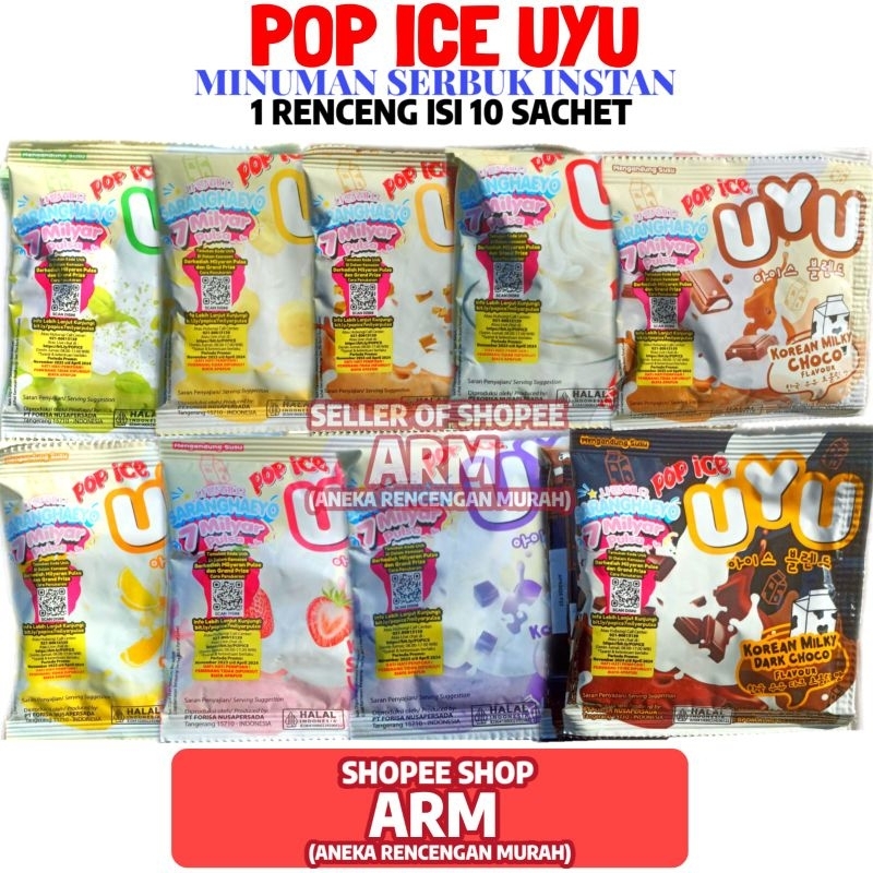 

Minuman Serbuk Pop Ice UYU 1 Renceng Isi 10 Sachet