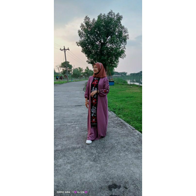 Dress twill uniqlo premium gamis twill uniqlo mix etnik