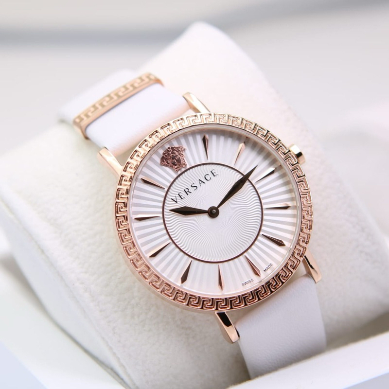 ( BISA COD ) Jam Tangan Wanita VERSACE Tali Kulit Jam Tangan Fashion Cewek