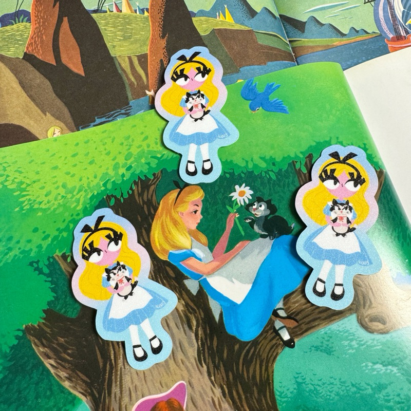 

Alice Meets Figaro Glitter Diecut Sticker by Alixos