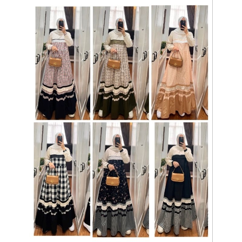 Gamis Semut Original/Gamis Saina By Semut/Gamis katun kombinas