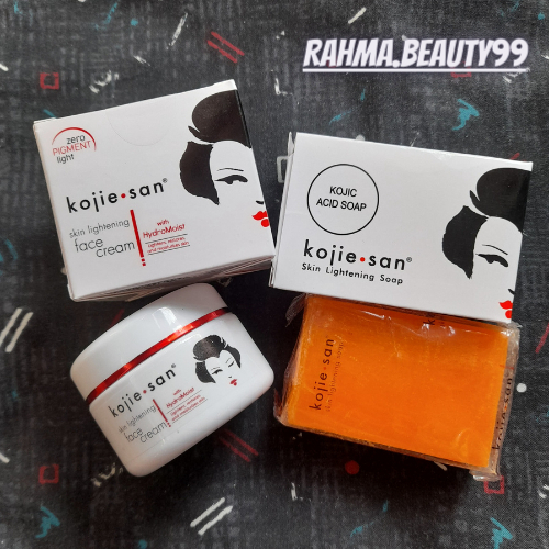 Paket 2 in 1 Kojie San 1 Face Cream Lightening 1 Skin Lightening Soap 65 Gr/Cream Wajah - Sabun Bada