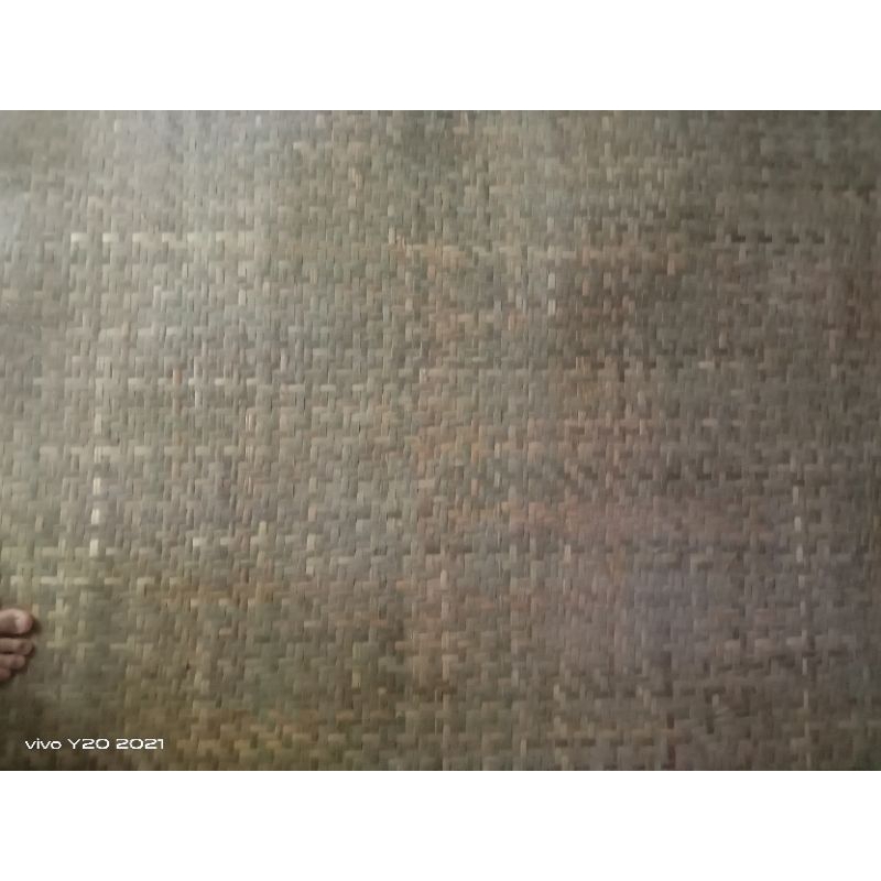 anyaman kulit bambu lembaran 1x2 meter polos untuk plafon dinding gazebo