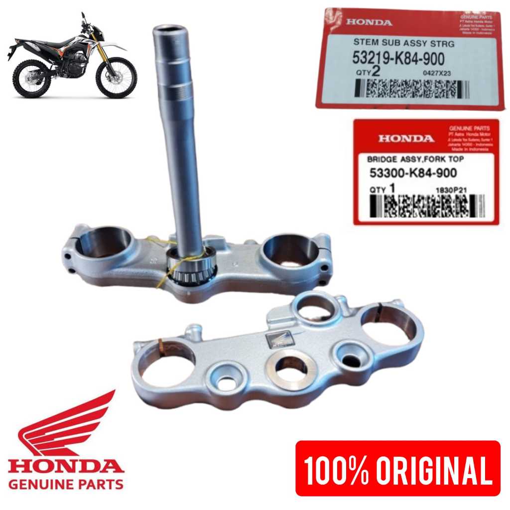 SEGITIGA ATAS BAWAH CRF 150L SHOCK DEPAN ORIGINAL HONDA 53300K84900/53219K84900 GENUINE PARTS