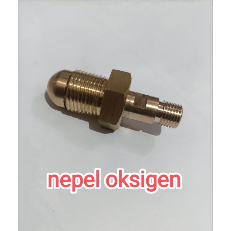 NEPEL OKSIGEN DRAT EKOR 1/4 BAHAN FULL KUNINGN NEPEL TABUNG OKSIGEN