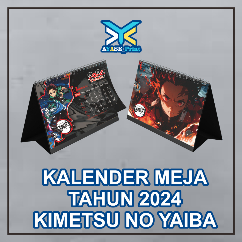 

2024 Kalender Meja Duduk Desk Calendar Anime Premium Kimetsu No Yaiba Isi 12 Lembar + Cover AP230 Ukuran A5