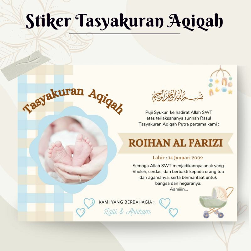 

STIKER LABEL TASYAKURAN AQIQAH BAYI PEREMPUAN/LAKI-LAKI AESTHETIC FREE DESAIN