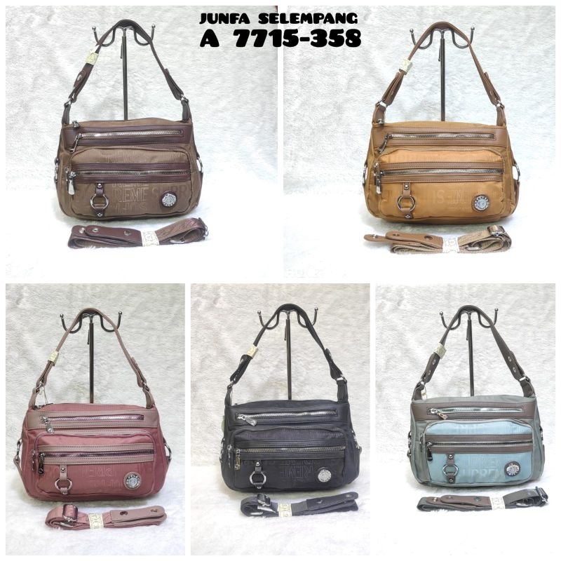 TAS  SELEMPANG JUNFA 7715-358 BAHAN PARASUT TALI PANJANG/ PENDEK